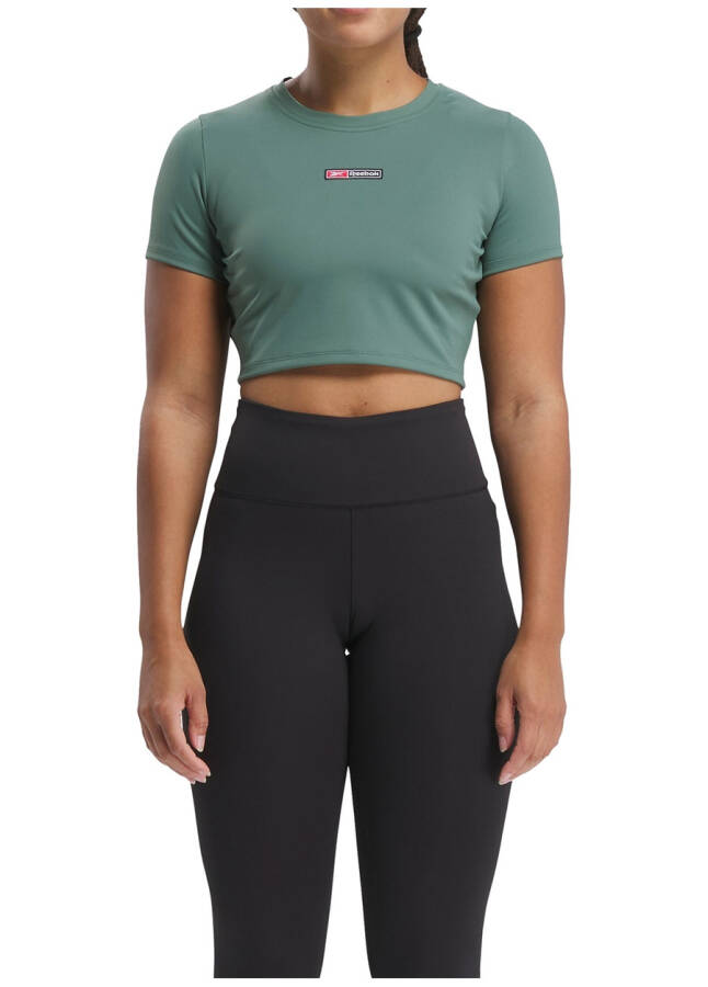 Reebok 100076117 LUX BOLD CROP TEE Зеленая женская футболка - 11