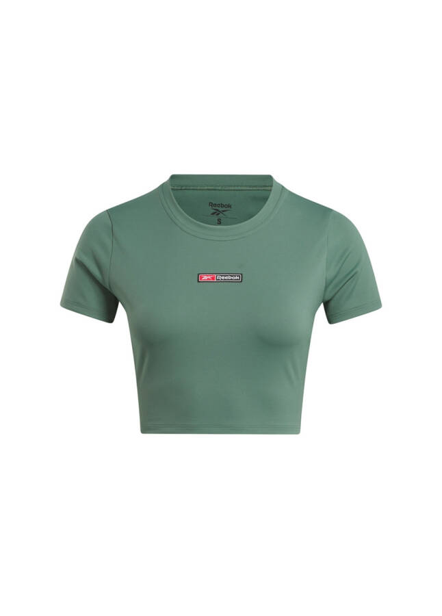 Reebok 100076117 LUX BOLD CROP TEE Зеленая женская футболка - 14