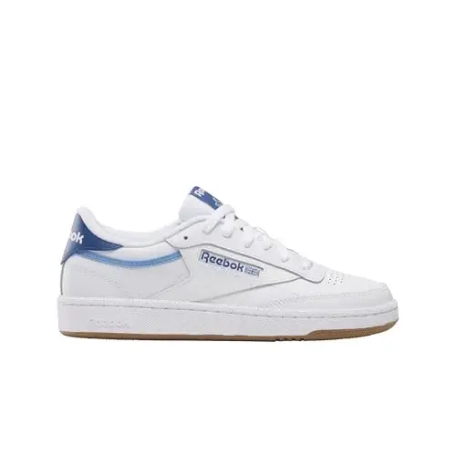 Reebok Ayollar Club C 85 Krossovkasi, Oq/Twilight Moviy/Tiklanish Moviy, 7.5 