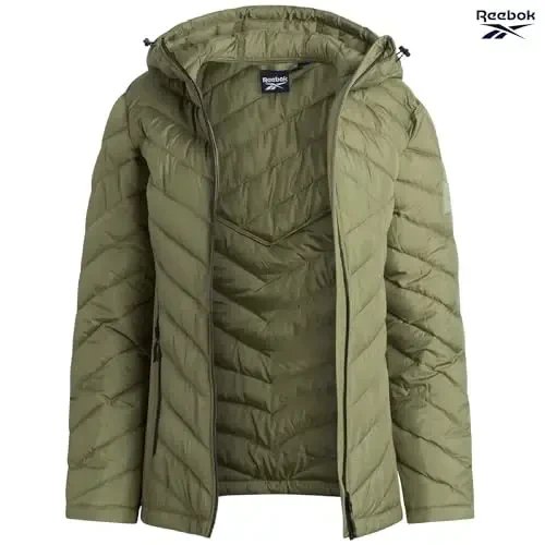 Reebok ayollar kurtkasi - Ayollar uchun engil softshell kaplamali kurtkalar Fermuarli kaputli qishki palto tashqi kiyim cho'ntaklar bilan - REEBOK (1)