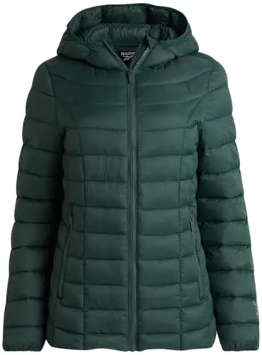Reebok Ayollar Puf Kurtkasi - Kaput va Cho'ntakli Ayollar uchun Yengil Kvadrat Qor Muzligi Shiyponli Zip Up Bubble Qishki Palto - 1