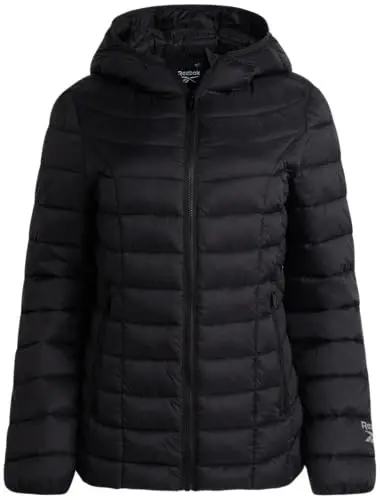 Reebok ayollar puffer kurtkasi - Ayollar uchun ob-havoga chidamli issiq yig'ma qishki paltolar - Ayollar uchun kundalik tikilgan kurtkalar 