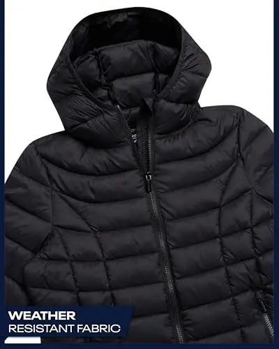 Reebok ayollar pufferi kurtkasi - Ayollar uchun ob-havoga chidamli iliq qadoqlanadigan qishki paltolar - Ayollar uchun kundalik tikilgan kurtkalar - 5