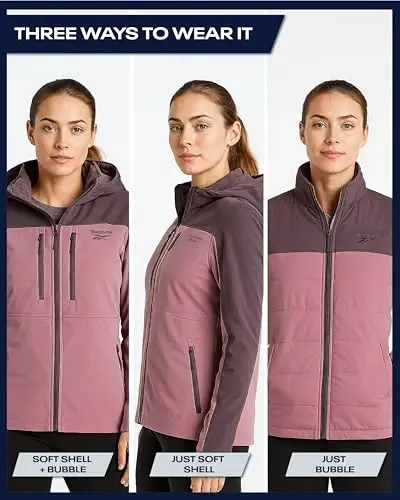 Reebok ayollar uchun chang'i kurtkasi - 3 in 1 ichki puffer kurtkasi - Shamol va suvga chidamli tashqi kiyimlar Ayollar uchun qishki paltolar - 5