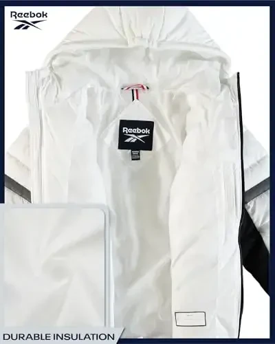 Reebok Boys Puffer Jacket - Heavyweight Quilted Wind & Water Resistant Boys Winter Coat - Insulated Bubble Kids Winter Jacket - 4