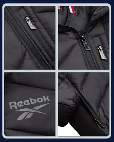 Reebok Boys Puffer Jacket - Heavyweight Quilted Wind & Water Resistant Boys Winter Coat - Insulated Bubble Kids Winter Jacket - 3