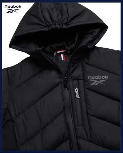Reebok Boys Puffer Jacket - Og'ir vaznli, shamol va suvga chidamli bolalar qishki kurtkasi - Izolyatsiya qilingan Bubble bolalar qishki kurtkasi - 5