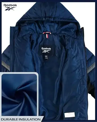 Reebok Boys Puffer Jacket - Og'ir vaznli, shamol va suvga chidamli bolalar qishki paltosi - Izolyatsiya qilingan Bubble bolalar qishki kurtkasi - 4