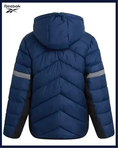 Reebok Boys Puffer Jacket - Og'ir vaznli, shamol va suvga chidamli bolalar qishki paltosi - Izolyatsiya qilingan Bubble bolalar qishki kurtkasi - 6