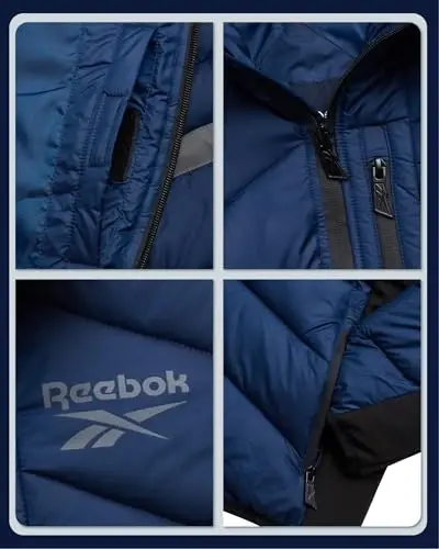 Reebok Boys Puffer Jacket - Og'ir vaznli, shamol va suvga chidamli bolalar qishki paltosi - Izolyatsiya qilingan Bubble bolalar qishki kurtkasi - 3