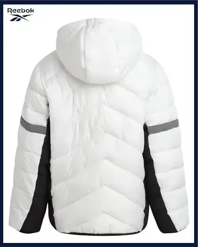 Reebok Boys Puffer Kurtkasi - Og'ir vaznli Kaplama Shamol va Suvga chidamli Bolalar Qishki Paltosi - Izolyatsiya qilingan Bubble Bolalar Qishki Kurtkasi - 6