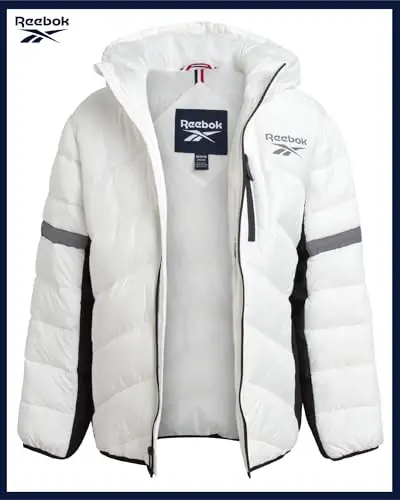 Reebok Boys Puffer Kurtkasi - Og'ir vaznli Kaplama Shamol va Suvga chidamli Bolalar Qishki Paltosi - Izolyatsiya qilingan Bubble Bolalar Qishki Kurtkasi - REEBOK (1)