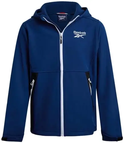 Reebok Boys Softshell Jacket - Polar Fleece Lined Wind & Water Resistant Hooded Winter Coat - Casual Outerwear for Boys - 1