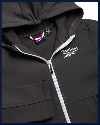 Reebok Boys Softshell Jacket - Polar Fleece Lined Wind & Water Resistant Hooded Winter Coat - Casual Outerwear for Boys - 5