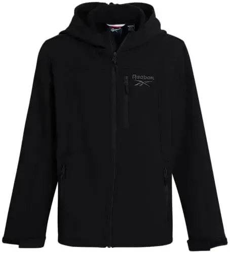 Reebok Boys Softshell Jacket - Polar Fleece Lined Wind & Water Resistant Hooded Winter Coat - Casual Outerwear for Boys - 1