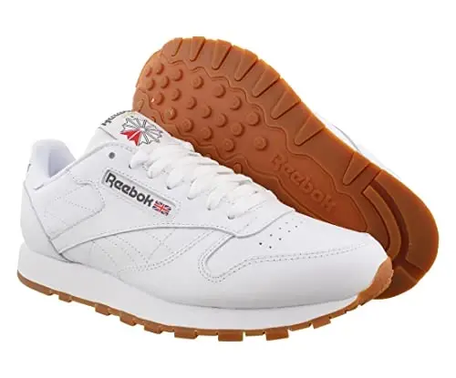 Reebok Classic Leather erkaklar poyafzali, o'lcham: 5.5, rangi: Oq/Saqich - 2
