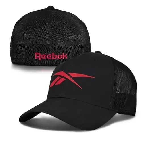 Reebok Elite Hat | Baseball Cap | Fitted | Six Panel Design | Stretch Mesh | Athletic | Sports | Performance | Breathable - 9