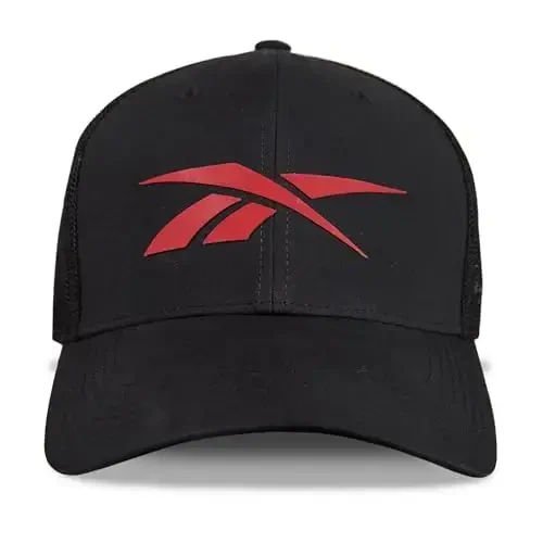 Reebok Elite Hat | Baseball Cap | Fitted | Six Panel Design | Stretch Mesh | Athletic | Sports | Performance | Breathable - REEBOK