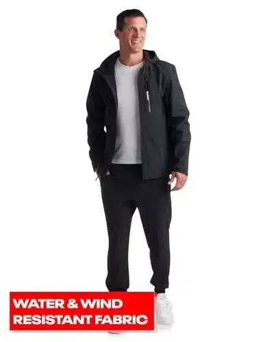 Reebok erkaklar kurtkasi - Kapüşonli yengil softshell kurtka - Erkaklar uchun kundalik ob-havoga chidamli palto (S-XXL) - 5