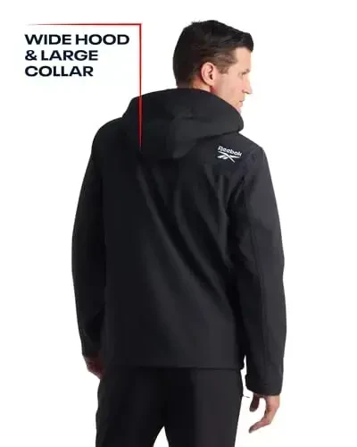 Reebok erkaklar kurtkasi - Kapüşonli yengil softshell kurtka - Erkaklar uchun kundalik ob-havoga chidamli palto (S-XXL) - 6