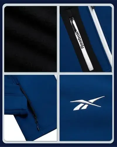 Reebok erkaklar kurtkasi - Ob-havoga chidamli jun qoplamali softshell kurtka пальто - Erkaklar uchun engil kundalik пальто (M-XXL) - 3