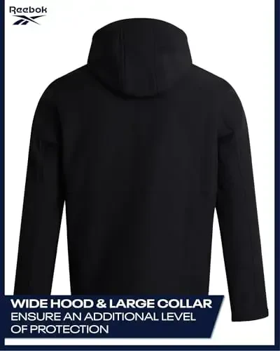 Reebok erkaklar kurtkasi - Suvga chidamli fermuarli Sherpa junli yumshoq qobiqli erkaklar uchun yengil kurtka - Erkaklar uchun qishki kurtkalar - 6