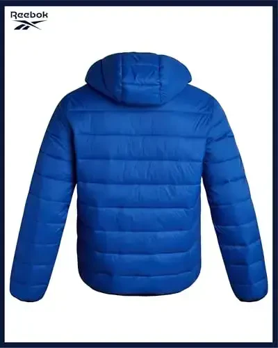 Reebok erkaklar kurtkasi – Yengil kaputli kaplama puffer palto – Erkaklar uchun issiq izolyatsiyalangan qishki kurtka (S-4X) - 6