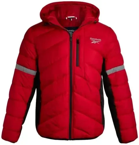 Reebok erkaklar qishki kurtkasi - suvga chidamli og'ir puffer palto kaputli - erkaklar uchun tikilgan izolyatsiyalangan issiq qishki palto 