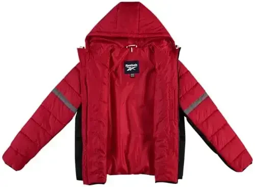 Reebok erkaklar qishki kurtkasi - suvga chidamli og'ir puffer palto kaputli - erkaklar uchun tikilgan izolyatsiyalangan issiq qishki palto - REEBOK (1)