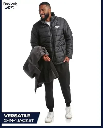 Reebok erkaklar qishki paltosi – Yechib olinadigan puffer paltosi bo'lgan softshell kurtka – Erkaklar uchun chang'i tizimli kurtka (M-XXL) - 6