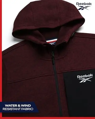 Reebok erkaklar sviter kurtkasi - jun bilan qoplangan, ob-havoga chidamli izolyatsiyalangan tashqi kiyim - erkaklar uchun qulay sviter kurtkalar (o'lchamlari: M-XXL) - 4