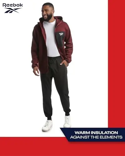 Reebok erkaklar sviter kurtkasi - jun bilan qoplangan, ob-havoga chidamli izolyatsiyalangan tashqi kiyim - erkaklar uchun qulay sviter kurtkalar (o'lchamlari: M-XXL) - 5