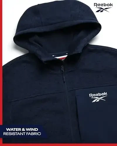 Reebok erkaklar sviter kurtkasi - Juns bilan qoplangan ob-havoga chidamli izolyatsiyalangan ustki kiyim - Erkaklar uchun qulay sviter kurtkalar (O'lchamlari: M-XXL) - 4