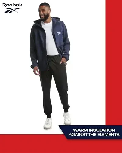 Reebok erkaklar sviter kurtkasi - Juns bilan qoplangan ob-havoga chidamli izolyatsiyalangan ustki kiyim - Erkaklar uchun qulay sviter kurtkalar (O'lchamlari: M-XXL) - 5