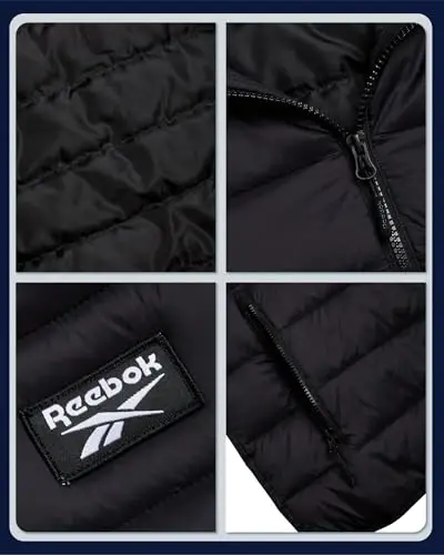 Reebok Erkaklar uchun Puffer Kurtka - Yengil Qilingan Glacier Shield Plus Hajmli Erkaklar uchun Puffer Kurtkalar - Izolyatsiyalangan Erkaklar Qishki Kastyumlari - 3