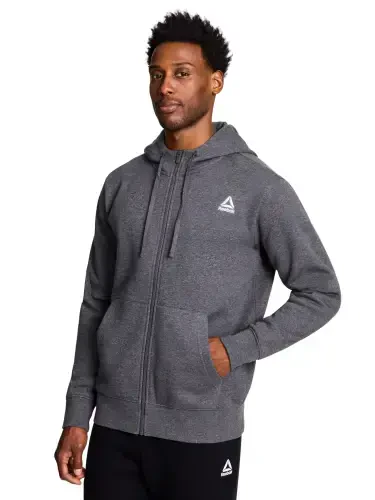 Reebok Erkaklar va Jussali Erkaklar uchun O'yin Kun To'liq Fermuar bilan Bog'lamali Kapşon, 3XL O'lchamgacha - 3