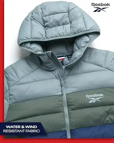 Reebok Men's Jacket – Lightweight Hooded Quilted Puffer Coat – Warm Insulated Winter Jacket for Men (S-4X) - 4