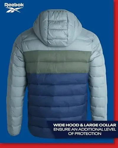 Reebok Men's Jacket – Lightweight Hooded Quilted Puffer Coat – Warm Insulated Winter Jacket for Men (S-4X) - 6