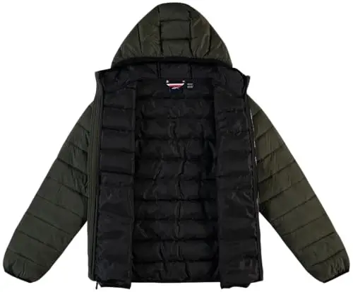 Reebok Mens Puffer Jacket - Lightweight Quilted Glacier Shield Plus Size Puffer Jackets for Men - Insulated Mens Winter Coats - 5