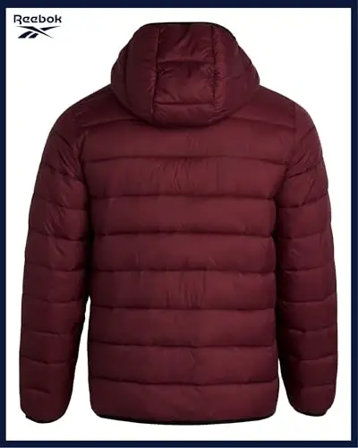 Reebok Mens Puffer Jacket - Lightweight Quilted Glacier Shield Plus Size Puffer Jackets for Men - Insulated Mens Winter Coats - 6