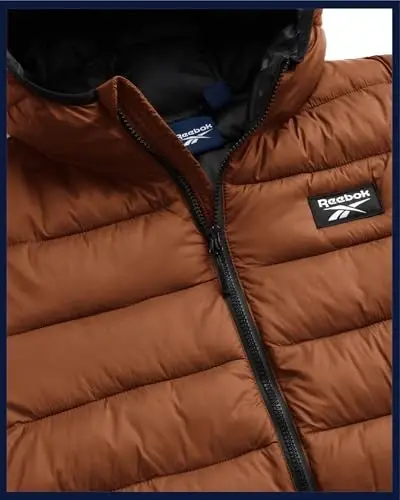 Reebok Mens Puffer Jacket - Lightweight Quilted Glacier Shield Plus Size Puffer Jackets for Men - Insulated Mens Winter Coats - 5