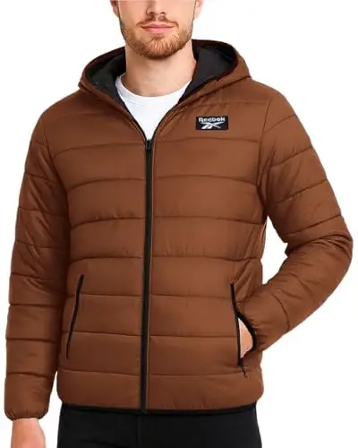 Reebok Men's Jacket – Lightweight Hooded Quilted Puffer Coat – Warm Insulated Winter Jacket for Men (S-4X) - 1