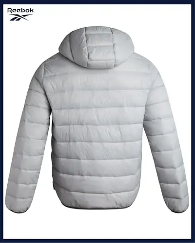 Reebok Mens Puffer Jacket - Lightweight Quilted Glacier Shield Plus Size Puffer Jackets for Men - Insulated Mens Winter Coats - 6