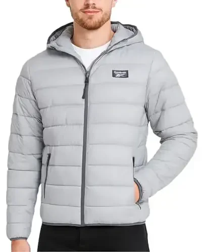 Reebok Men's Jacket – Lightweight Hooded Quilted Puffer Coat – Warm Insulated Winter Jacket for Men (S-4X) - REEBOK