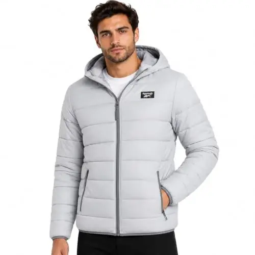 Reebok Men's Jacket – Lightweight Hooded Quilted Puffer Coat – Warm Insulated Winter Jacket for Men (S-4X) 