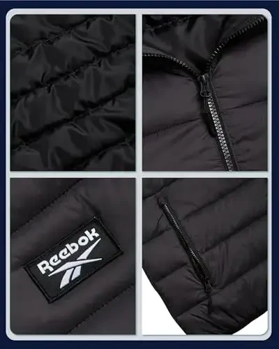 Reebok Men's Jacket – Lightweight Hooded Quilted Puffer Coat – Warm Insulated Winter Jacket for Men (S-4X) - 3