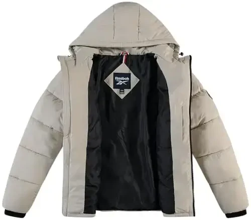 Reebok Mens Jacket - Weather Resistant Winter Jackets for Men Quilted Warm Coat Puffer Jacket with Hood and Pockets - 2