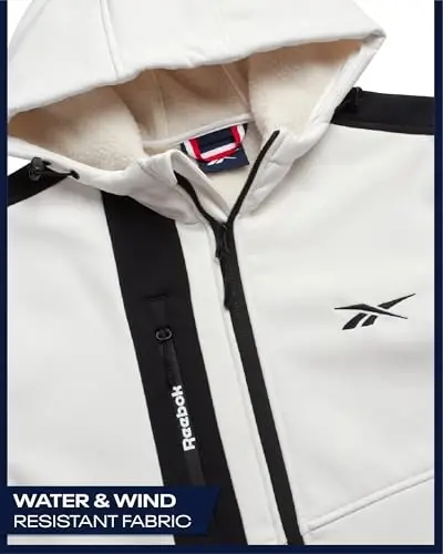 Reebok Mens Jacket - Weather Resistant Fleece Lined Softshell Jacket Coat - Lightweight Casual Coat for Men (M-XXL) - 3