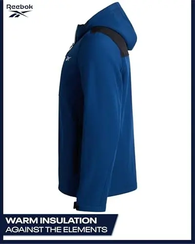 Reebok Mens Jacket - Water Resistant Zip Up Sherpa Fleece Lined Softshell Mens Lightweight Jacket - Winter Jackets for Men - 6