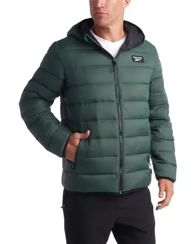 Reebok Men's Jacket – Lightweight Hooded Quilted Puffer Coat – Warm Insulated Winter Jacket for Men (S-4X) - 1